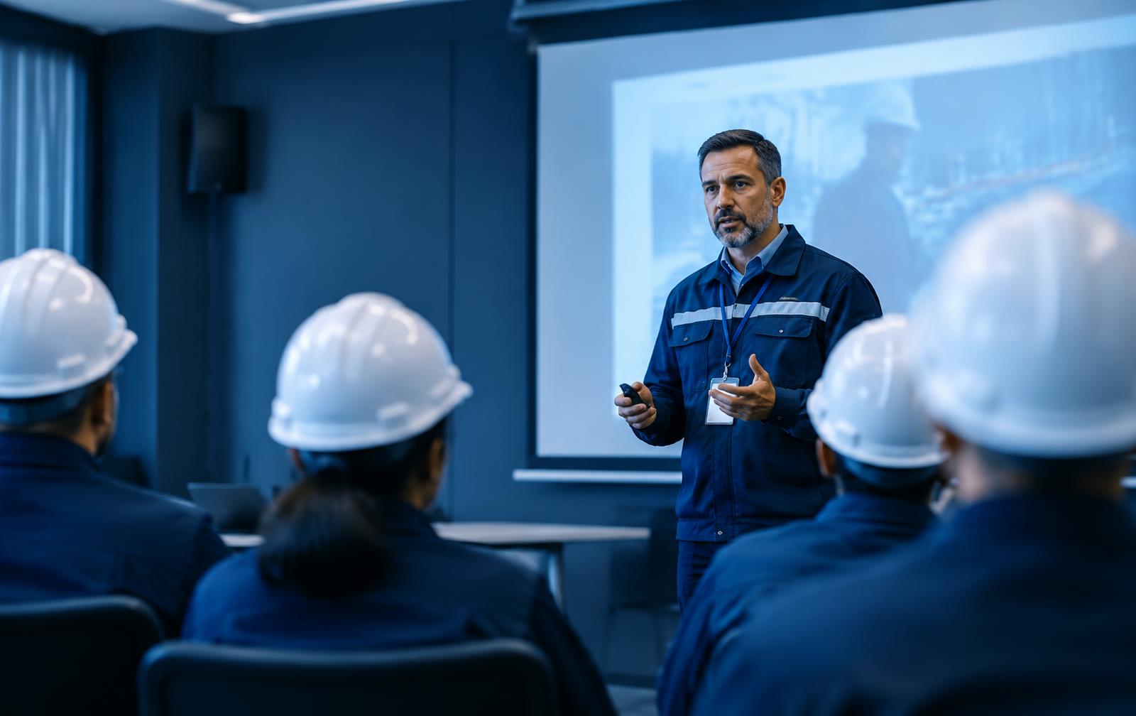 Aprendizado de segurança do trabalho em um ambiente de treinamento